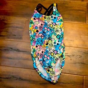 Snowflake gymnastics leotard